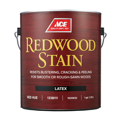 Ace Redwood Stain Semi-Transparent Red Hue Latex Deck and Siding Stain 1 gal, Pack of 4