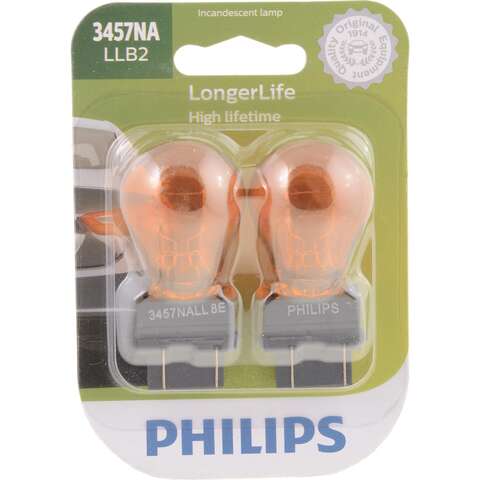 Philips LongerLife Incandescent Parking/Side Marker/Turn Miniature Automotive Bulb 3457NALLB2