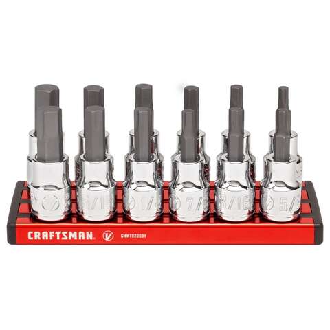 Craftsman V-Series X-Tract Technology 3/8 in. drive Metric and SAE Hex Bit Socket Set 12 pc