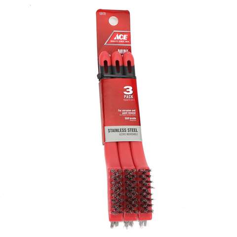 Ace 7 in. L Stainless Steel Mini Bristle Brush, Pack of 12