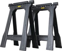 STANLEY STST60952 Folding Sawhorse, 800 lb, 5 in W, 32 in H, 22-1/2 in D, Plastic, Black