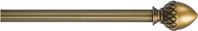 Kenney KN44100 Finial Rod, 1/2 in Dia, 28 to 48 in L, Plastic, Antique Brass