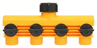 Landscapers Select YM20820 Tap Manifold Connector, 4 Way, Black/Yellow, Pack of 8