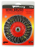 Forney 72758 Wire Wheel Brush, 6 in Dia, 5/8-11 Arbor/Shank, 0.02 in Dia Bristle, Carbon Steel Bristle