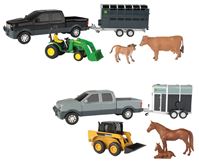 Ertl 37656A Pickup and Livestock Trailer Set, 3 years and Up, Pack of 4