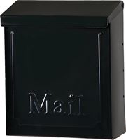 Gibraltar Mailboxes Townhouse THVKB001 Mailbox, 260 cu-in Capacity, Steel, Powder-Coated, Black, 8.6 in W, 4.1 in D