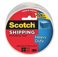 Scotch 3850 Packaging Tape, 54.6 yd L, 1.88 in W, Polypropylene Backing, Clear