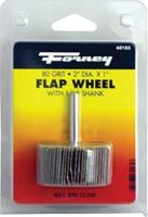 Forney 71689 Flap Wheel, 2 in Dia, 1 in Thick, 1/4 in Arbor, 80 Grit, Aluminum Oxide Abrasive