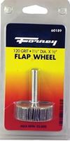 Forney 60189 Flap Wheel, 1-1/2 in Dia, 1/2 in Thick, 1/4 in Arbor, 120 Grit, Aluminum Oxide Abrasive