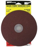 Forney 71656 Sanding Disc, 7 in Dia, 7/8 in Arbor, Coated, 80 Grit, Medium, Aluminum Oxide Abrasive