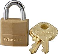 Master Lock 120D Padlock, Keyed Different Key, 5/32 in Dia Shackle, Steel Shackle, Solid Brass Body, 3/4 in W Body