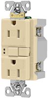 Eaton Wiring Devices TRSGF15V GFCI Duplex Receptacle, 2 -Pole, 15 A, 125 V, Back, Side Wiring, NEMA: 5-15R, Ivory