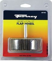 Forney 60183 Flap Wheel, 3 in Dia, 1 in Thick, 1/4 in Arbor, 120 Grit, Aluminum Oxide Abrasive