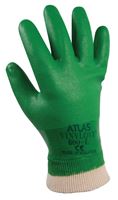 Showa 600L-09.RT Coated Gloves, L, Knit Wrist Cuff, PVC, Green