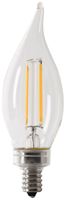 Feit Electric BPCFC40/950CA/FIL/4 LED Bulb, Decorative, Flame Tip Lamp, 60 W Equivalent, E12 Lamp Base, Dimmable, 4/PK, Pack of 6
