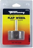 Forney 60186 Flap Wheel, 2 in Dia, 1 in Thick, 1/4 in Arbor, 120 Grit, Aluminum Oxide Abrasive
