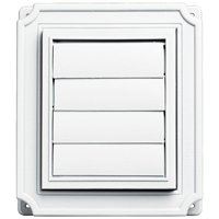 BUILDERS EDGE 140037079001 Exhaust Vent, 8 in OAL, 7 in OAW, 12 sq-in Net Free Ventilating Area, White