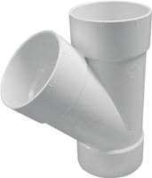 Canplas 414136BC Sewer Pipe Wye, 6 in, Hub, PVC, White, SCH 40 Schedule