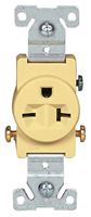 RECEPTACLE SNGL IVORY 20A 250V