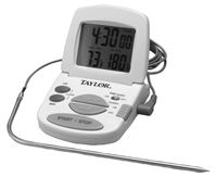 Taylor 1470N Probe Thermometer, 32 to 392 deg F, Digital Display, Gray