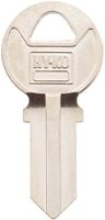 Hy-Ko 11010AM1 Key Blank, Brass, Nickel, For: American Cabinet, House Locks and Padlocks, Pack of 10