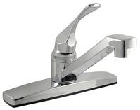 Boston Harbor PF8101A Kitchen Faucet, 1.8 gpm, 2-Faucet Hole, Plastic, Chrome Plated, Deck Mounting, Lever Handle