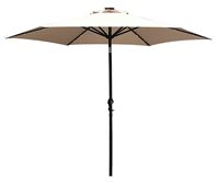 Seasonal Trends 59792 Tilt/Crank Market Umbrella with LED Lights, 94.4 in H, 106.2 in W Canopy, 106.2 in L Canopy