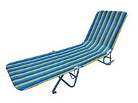 Seasonal Trends FL100 Lounge Chair, 56 cm W, 184 cm D, 28 cm H, Polyester Fabric Seat, Steel Frame, Silver Frame, Pack of 4