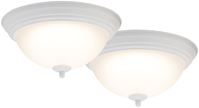 Boston Harbor 4200-LED- WH Flush Mount Ceiling Fixture, 120 V, 15 W, 2-Lamp, LED Lamp, 1100 Lumens, White Fixture