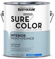 Rust-Oleum Sure Color 380225 Interior Wall Paint, Eggshell, Sky Blue, 1 gal, Can, 400 sq-ft Coverage Area, Pack of 2