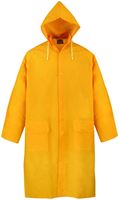 Diamondback PY-800L Raincoat, L, Polyester/PVC, Yellow, Comfortable Corduroy Collar, Double Fly Snap Closure, Knee