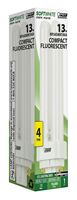 Feit Electric PLD13E Fluorescent Bulb, 13 W, PL Lamp, G24Q-1 Lamp Base, 850 Lumens, 2700 K Color Temp