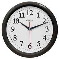 Westclox 461861 Clock, Round, Black Frame, Plastic Clock Face, Analog