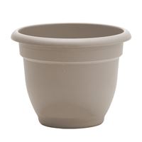 Bloem AP0683 Planter, 5.1 in H, 6-1/2 in W, 6-1/2 in D, Round, Plastic, Pebble Stone