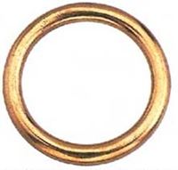 BARON 7B-2 Welded Ring, 2 in ID Dia Ring, #7B Chain, Steel, Polished Brass, Pack of 10