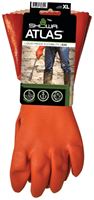 Showa 620XL-10.RT Coated Gloves, XL, 12 in L, Gauntlet Cuff, PVC, Orange