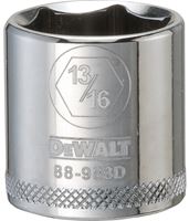 DeWALT DWMT88983OSP Hand Socket, 13/16 in Socket, 3/8 in Drive, 6-Point, Vanadium Steel, Polished Chrome