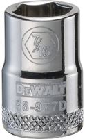 DeWALT DWMT88977OSP Hand Socket, 7/16 in Socket, 3/8 in Drive, 6-Point, Vanadium Steel, Polished Chrome