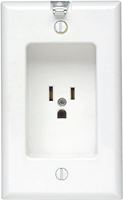 Leviton 103-00688-00W Clock Hanger Receptacle, 2 -Pole, 125 V, 15 A, NEMA: NEMA 5-15R, White