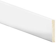 Inteplast Group 50400800032 Modern Baseboard Moulding, 8 ft L, 4 in W, 1/2 in Thick, Polystyrene, Crystal White, Pack of 12