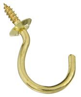 National Hardware N119-719 Cup Hook, 0.64 in Opening, 2.07 in L, Solid Brass, Solid Brass, Pack of 100