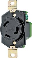 Eaton Wiring Devices L530R Single Receptacle, 2 -Pole, 125 V, 30 A, Back and Side Wiring, NEMA: NEMA L5-30, Black