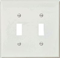 WALL PLATE 2 GANG TGL POLY WHT