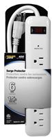 PowerZone OR802013 Surge Protector Power Strip, 125 V, 15 A, 6-Outlet, 400 Joules Energy, White