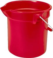 Brute FG296300RED Bucket, 10 qt Capacity, 10-1/2 in Dia, Plastic, Red, Pack of 12