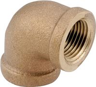 Anderson Metals 738100-24 Pipe Elbow, 1-1/2 in, IPT, 90 deg Angle, Brass, Rough, 200 psi Pressure