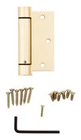 National Hardware N184-556 Spring Hinge, 3-1/2 in H Frame Leaf, Steel, Brass, Removable Pin, Wall Mounting, 30 lb