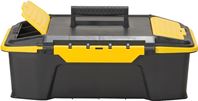 Stanley Click n Connect Series STST19950 Deep Tool Box, 20 lb, Plastic, Black/Yellow, 2-Compartment