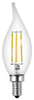 Feit Electric BPCFC60/927CA/FIL/2 LED Bulb, Decorative, Flame Tip Lamp, 60 W Equivalent, E12 Lamp Base, Dimmable, Clear, 2/PK