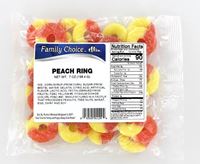 Family Choice 1129 Candy, Peach Flavor, 8 oz, Pack of 12